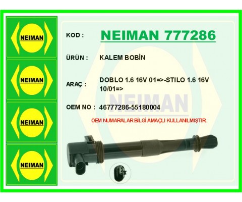 ATEŞLEME BOBİNİ FIAT DOBLO 01> PALIO 01> STILO 01>08 1.6 16 V KALEM BOBİN