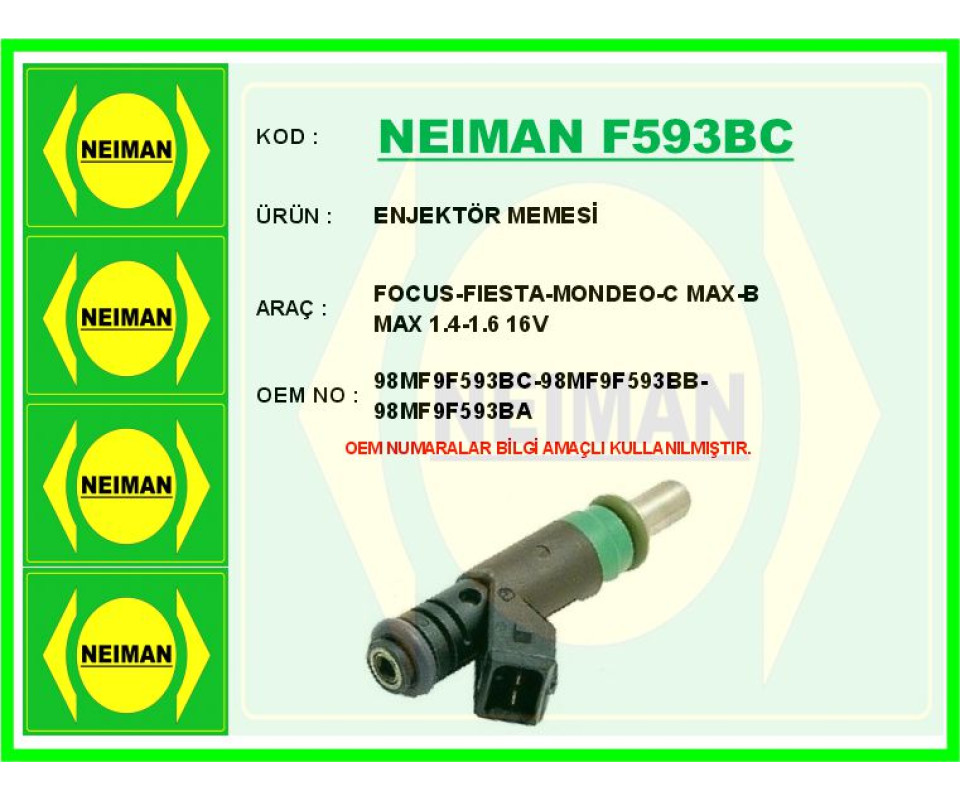 ENJEKTÖR MEMESİ FIESTA 02> FOCUS I-II 98> MONDEO IV 07>1 4C MAX 1.4-1.6 ZETEC 04> B-MAX 14> 1.6 ZET EC