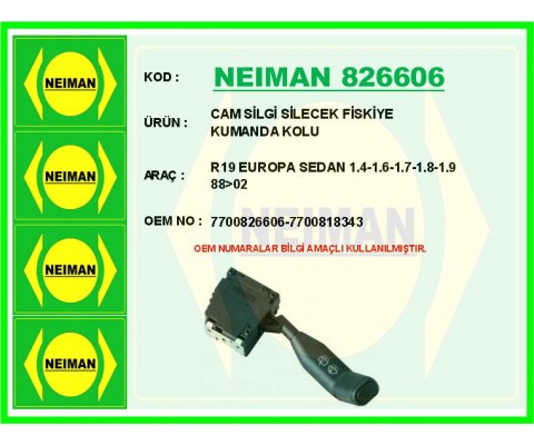CAM SİLGİ SİLECEK FİSKİYE KUMANDA KOLU R19 EUROPA SEDAN 1.4-1.6-1.7-1.8-1.9 88>02