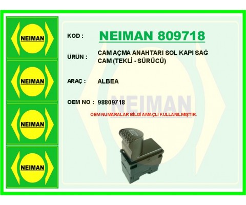CAM AÇMA ANAHTARI ALBEA SOL KAPI SAĞ CAM TEKLİ - SÜRÜCÜ