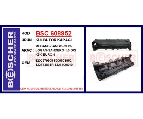 KÜLBÜTÖR KAPAĞI RENAULT CLIO-SYMBOL JOY-KANGOO-MEGANE II 1.5 DCİ EURO 4