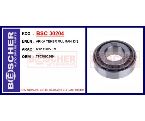 ARKA TEKER RULMANI DIŞ R12 1982- EM