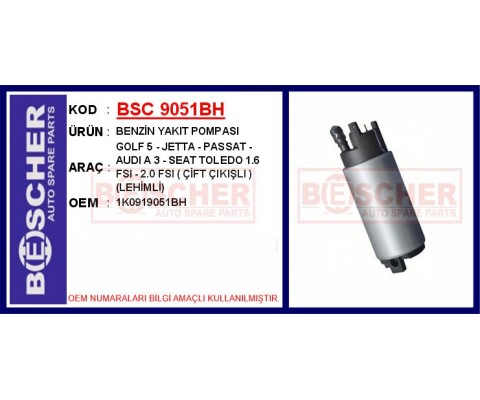 BENZİN YAKIT POMPASI GOLF 5 - JETTA - PASSAT - AUDI A 3 - SEAT TOLEDO 1.6 FSI - 2.0 FSI ÇİFT ÇIKIŞ