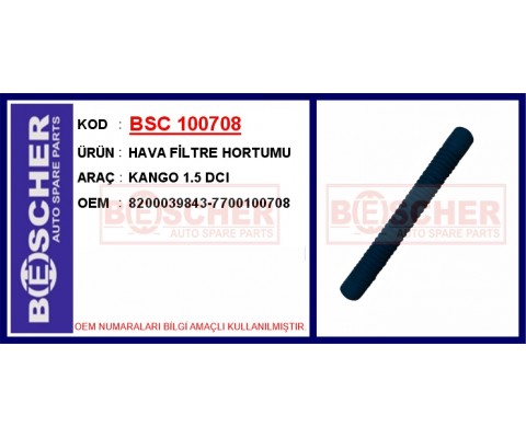 HAVA FİLTRE HORTUMU KANGO 1.5 DCI