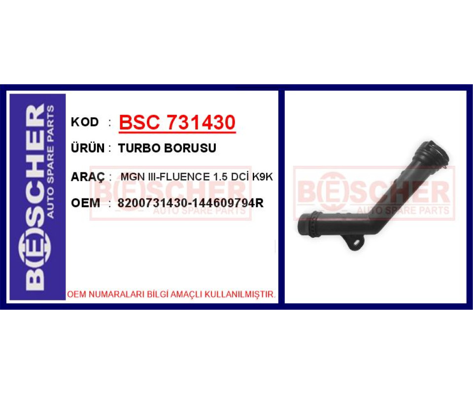 TURBO BORUSU MGN III-FLUENCE 1.5 DCİ K9K