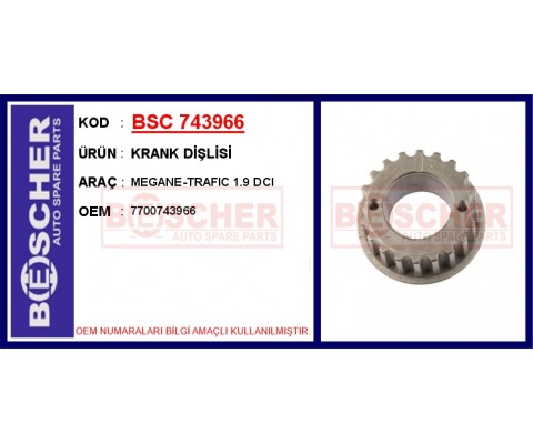 KRANK DİŞLİSİ MEGANE-TRAFIC 1.9 DCI