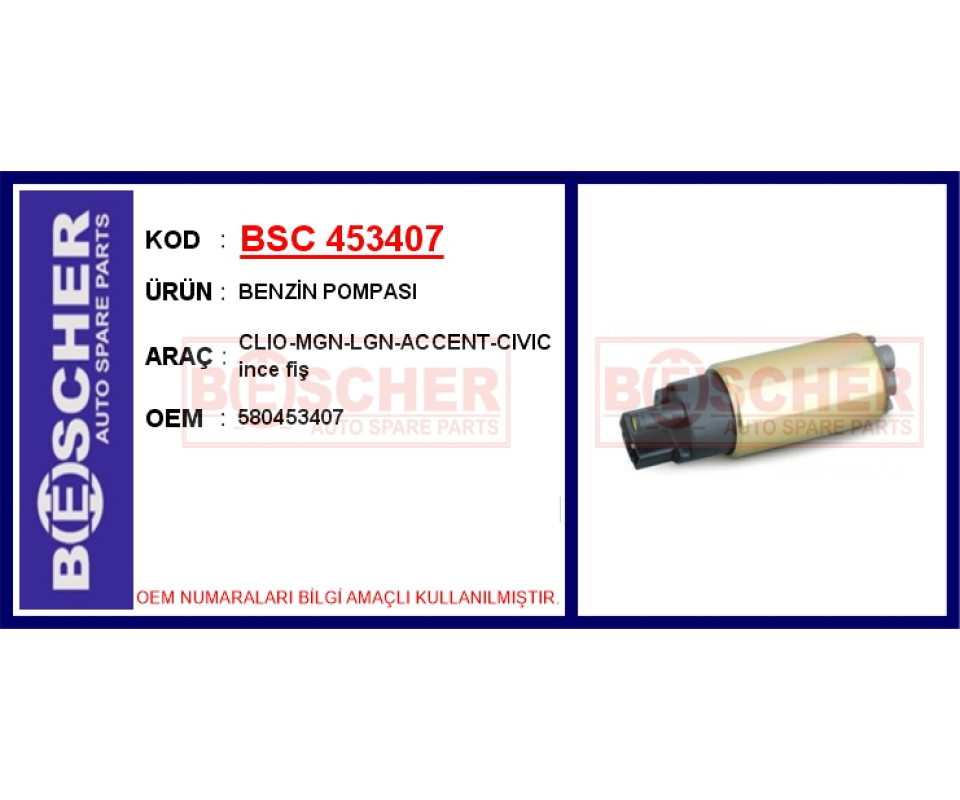 BENZİN POMPASI CLIO-MGN-LGN-ACCENT-CIVIC ince fiş