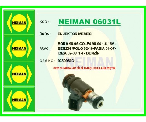 ENJEKTOR MEMESİ BORA 98-05-GOLF4 98-04 1.6 16V - BENZİN /POLO 02-10-FABIA 01-07-IBIZA 02-08 1.4 - B