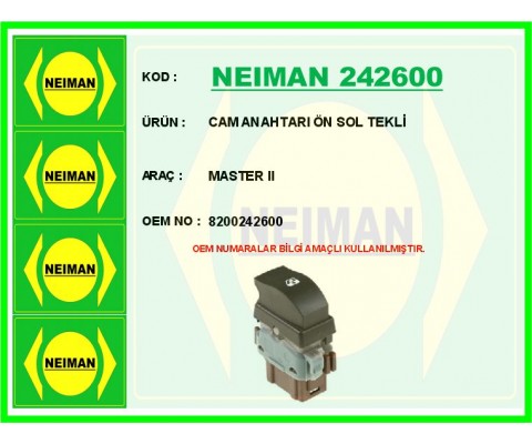 CAM ANAHTARI ÖN SOL TEKLİ MASTER II