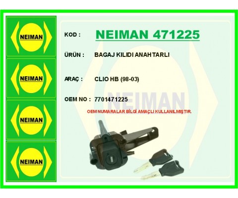 BAGAJ KILIDI ANAHTARLI CLIO HB 98-03