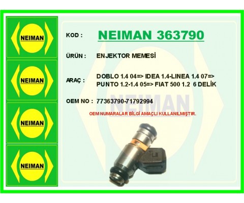 ENJEKTOR MEMESİ DOBLO 1.4 04 > IDEA 1.4-LINEA 1.4 07 > PUNTO 1.2-1.4 05 > FIAT 500 1.2 6 DELİK