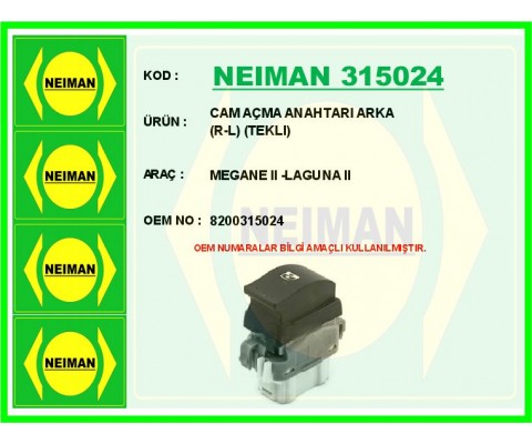 CAM AÇMA ANAHTARI ARKA R-L TEKLI MEGANE II -LAGUNA II