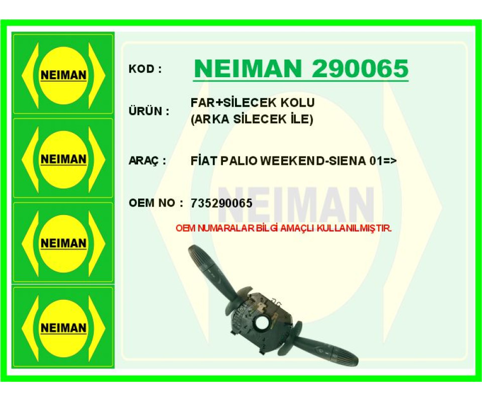 FAR SİLECEK KOLU FİAT PALIO WEEKEND-SIENA 01 > ARKA SİLECEK İLE