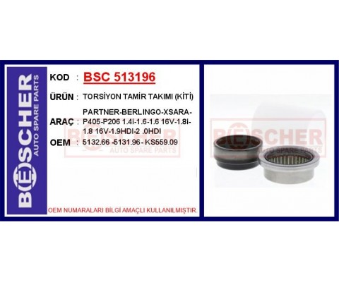 TORSİYON TAMİR TAKIMI KİTİ PARTNER-BERLINGO-XSARA-P405-P206 1.4i-1.6 16V-1.8i-1.8 16V-1.9HDI-2.0HDI