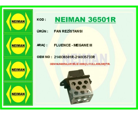 FAN REZİSTANSI FLUENCE - MEGANE III