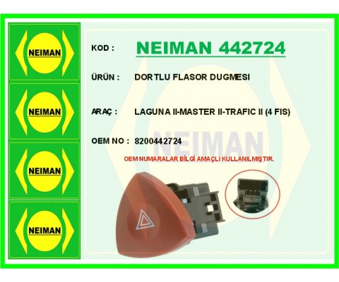 DORTLU FLASOR DUGMESI LAGUNA II-MASTER II-TRAFIC II 4 FIS