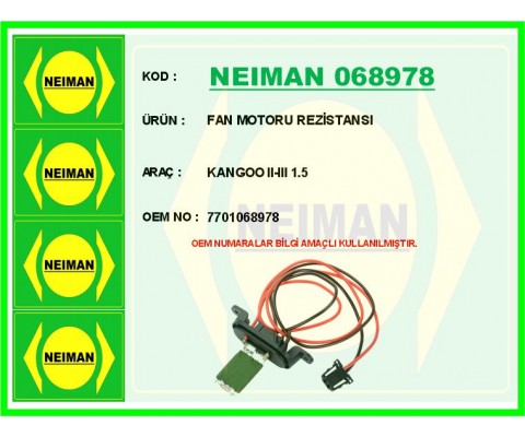 FAN MOTORU REZİSTANSI KANGOO II-III 1.5