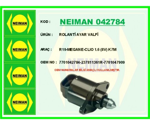ROLANTİ AYAR VALFİ R19-MEGANE-CLIO 1.6 8V K7M