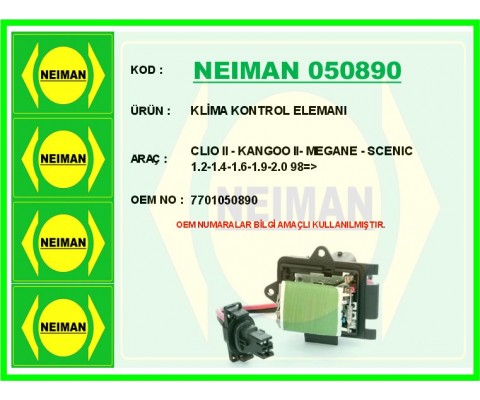 KLİMA KONTROL ELEMANI CLIO II - KANGOO II- MEGANE - SCENIC 1.2-1.4-1.6-1.9-2.0 98 >
