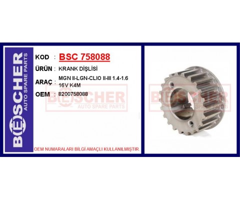 KRANK DİŞLİSİ MGN II-LGN-CLIO II-III 1.4-1.6 16V K4M
