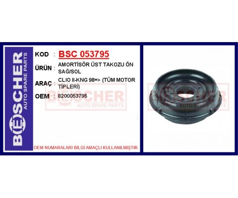 AMORTİSÖR ÜST TAKOZU ÖN SAĞ/SOL CLIO II-KNG 98 > TÜM MOTOR TİPLERİ