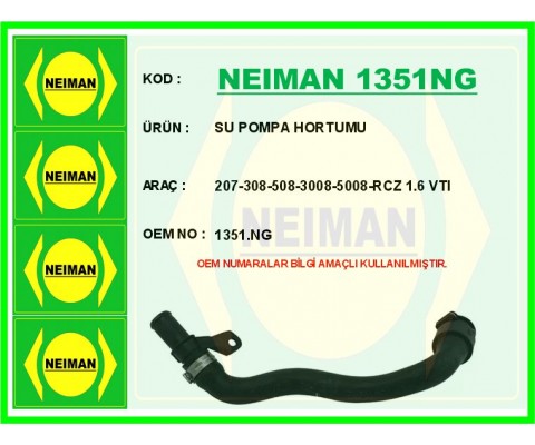 SU POMPA HORTUMU 207-308-508-3008-5008-RCZ 1.6 VTI