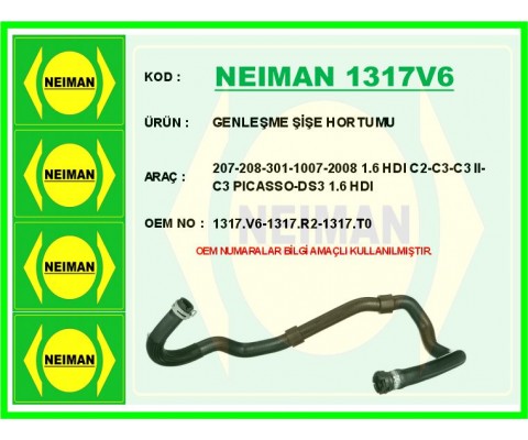GENLEŞME ŞİŞE HORTUMU 207-208-301-1007-2008 1.6 HDI C2-C3-C3 II-C3 PICASSO-DS3 1.6 HDI
