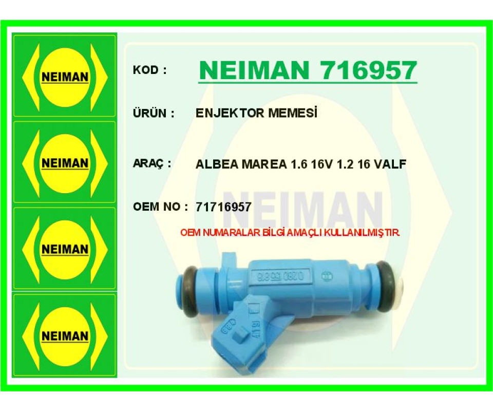 ENJEKTOR MEMESİ ALBEA MAREA 1.6 16V 1.2 16 VALF