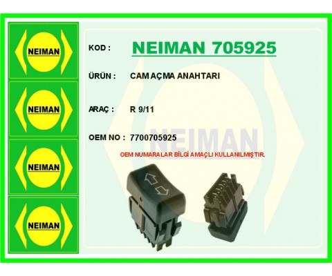 CAM AÇMA ANAHTARI RENAULT R9-R11 TEKLİ 5 PİN