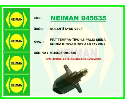 ROLANTİ AYAR VALFİ PALIO-MAREA-BRAVO 1.6-TEMPRA-TIPO 1.8 İe 16V 96>