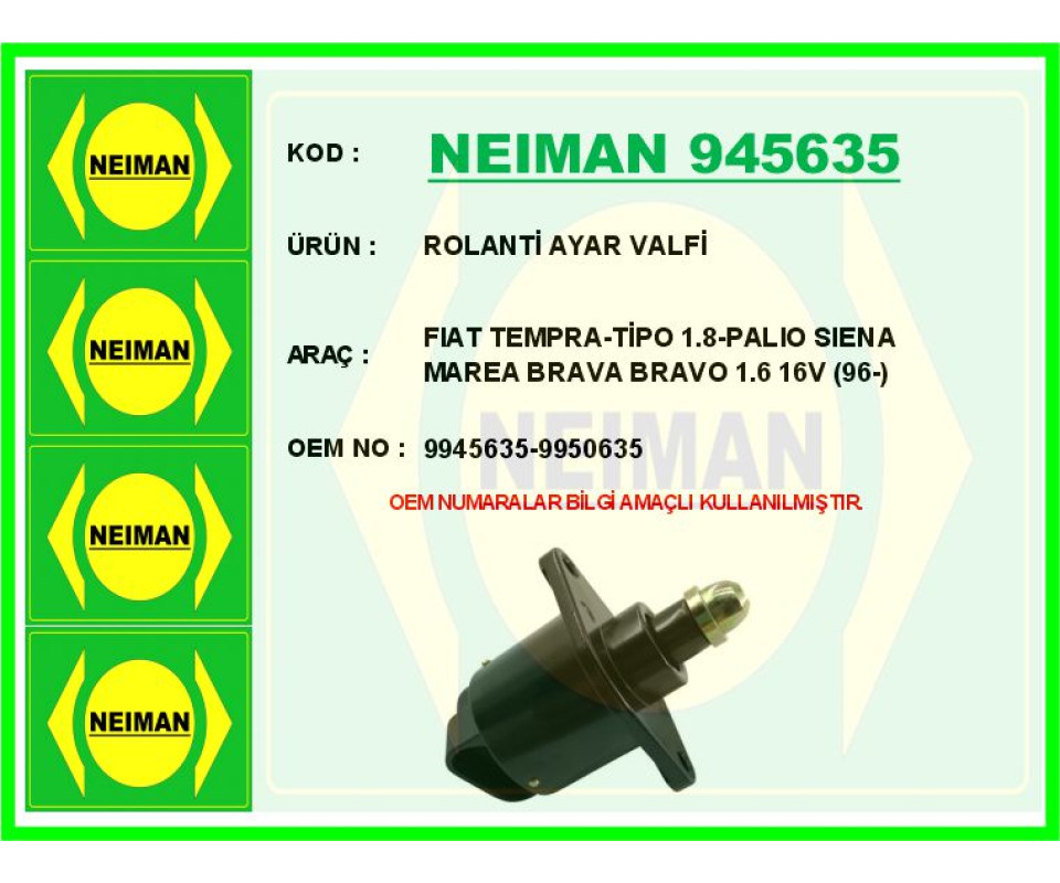 ROLANTİ AYAR VALFİ PALIO-MAREA-BRAVO 1.6-TEMPRA-TIPO 1.8 İe 16V 96>