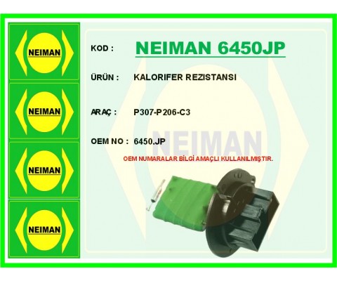 KALORIFER REZISTANSI P307-P206-C3