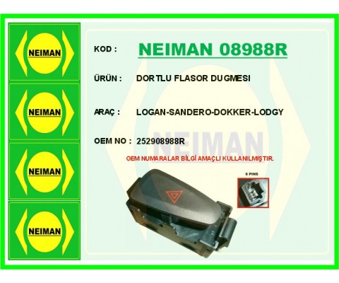 DORTLU FLASOR DUGMESI LOGAN-SANDERO-DOKKER-LODGY