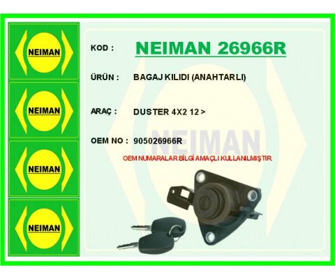 BAGAJ KILIDI ANAHTARLI DUSTER 4X2 12 >