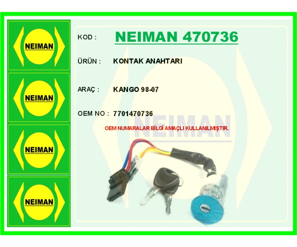 KONTAK KİLİDİ - ANAHTARLI RENAULT KANGOO 98>07