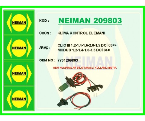 KLİMA KONTROL ELEMANI CLIO III 1.2-1.4-1.6-2.0-1.5 DCİ 05 > MODUS 1.2-1.4-1.6-1.5 DCİ 04