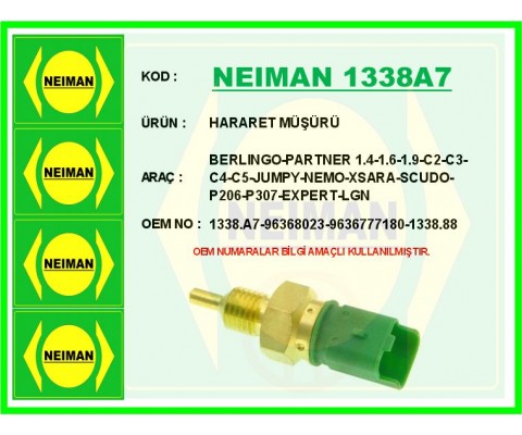 HARARET MÜŞÜRÜ BERLINGO-PARTNER 1.4-1.6-1.9-C2-C3-C4-C5-JUMPY-NEMO-XSARA-SCUDO-P206-P307-EXPERT-LGN