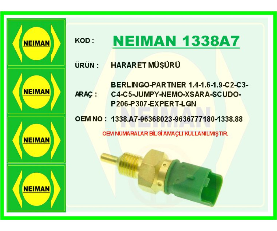 HARARET MÜŞÜRÜ BERLINGO-PARTNER 1.4-1.6-1.9-C2-C3-C4-C5-JUMPY-NEMO-XSARA-SCUDO-P206-P307-EXPERT-LGN
