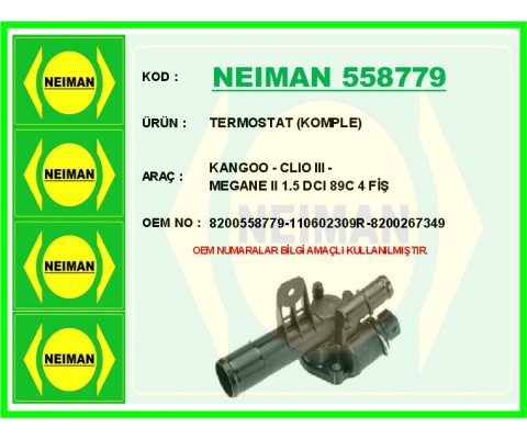 TERMOSTAT 89 C RENAULT MEGANE II 02>08 CLIO III 05>12 MODUS 04>13 KANGOO 08> 1.5dCi