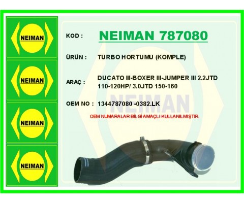 TURBO HORTUMU KOMPLE DUCATO III-BOXER III-JUMPER III 2.2JTD 110-120HP/ 3.0JTD 150-160