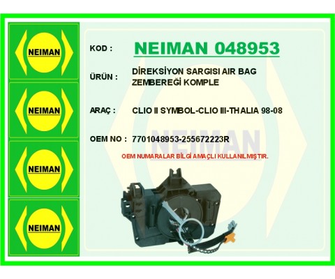 DİREKSİYON SARGISI AIR BAG ZEMBEREĞİ KOMPLE CLIO II SYMBOL-CLIO III-THALIA 98-08