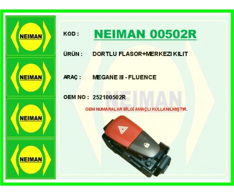 DORTLU FLASOR MERKEZI KILIT MEGANE III - FLUENCE