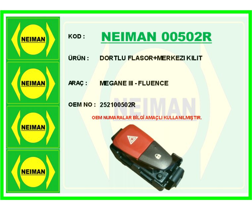DORTLU FLASOR MERKEZI KILIT MEGANE III - FLUENCE