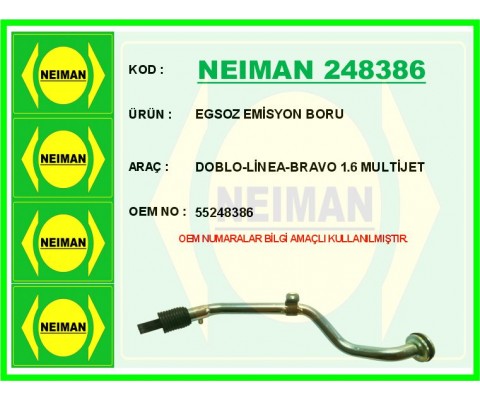 EGSOZ EMİSYON BORU DOBLO-LİNEA-BRAVO 1.6 MULTİJET