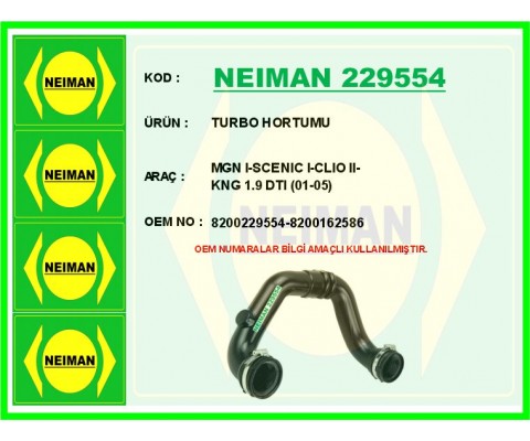 TURBO HORTUMU MGN I-SCENIC I-CLIO II-KNG 1.9 DTI 01-05