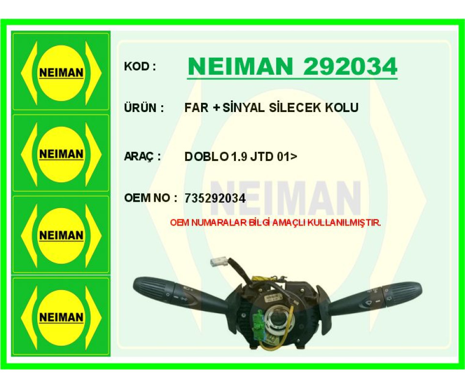 FAR SİNYAL SİLECEK KOLU DOBLO 1.9 JTD 01>