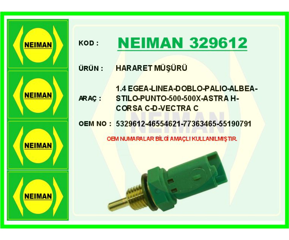 HARARET MÜŞÜRÜ 1.4 EGEA-LINEA-DOBLO-PALIO-ALBEA-STILO-PUNTO-500-500X-ASTRA H-CORSA C-D-VECTRA C