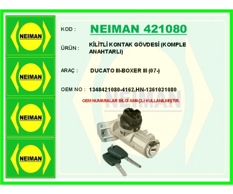 KİLİTLİ KONTAK GÖVDESİ KOMPLE ANAHTARLI DUCATO III-BOXER III 07-