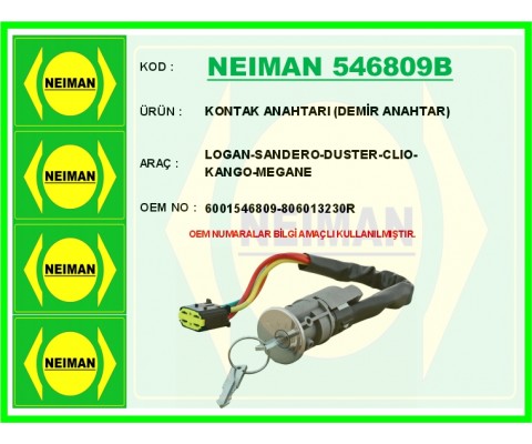 KONTAK ANAHTARI LOGAN-SANDERO-DUSTER-CLIO-KANGO-MEGANEKONTAK ANAHTARI DEMİR ANAHTAR