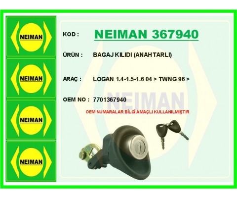 BAGAJ KILIDI ANAHTARLI LOGAN 1.4-1.5-1.6 04 > TWNG 96 >